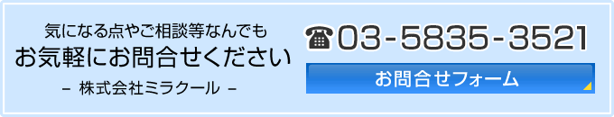お気軽にお問合せください 03-5835-3521