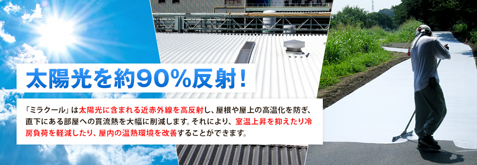 太陽光を約90%反射