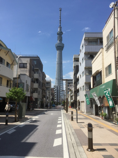 2017.6.28blog 遮熱性舗装：スカイツリー下道路現場
