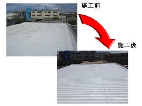 遮熱塗料ミラクール施工のお客様の声・日米レジン株式会社様（事務所鋼板部）